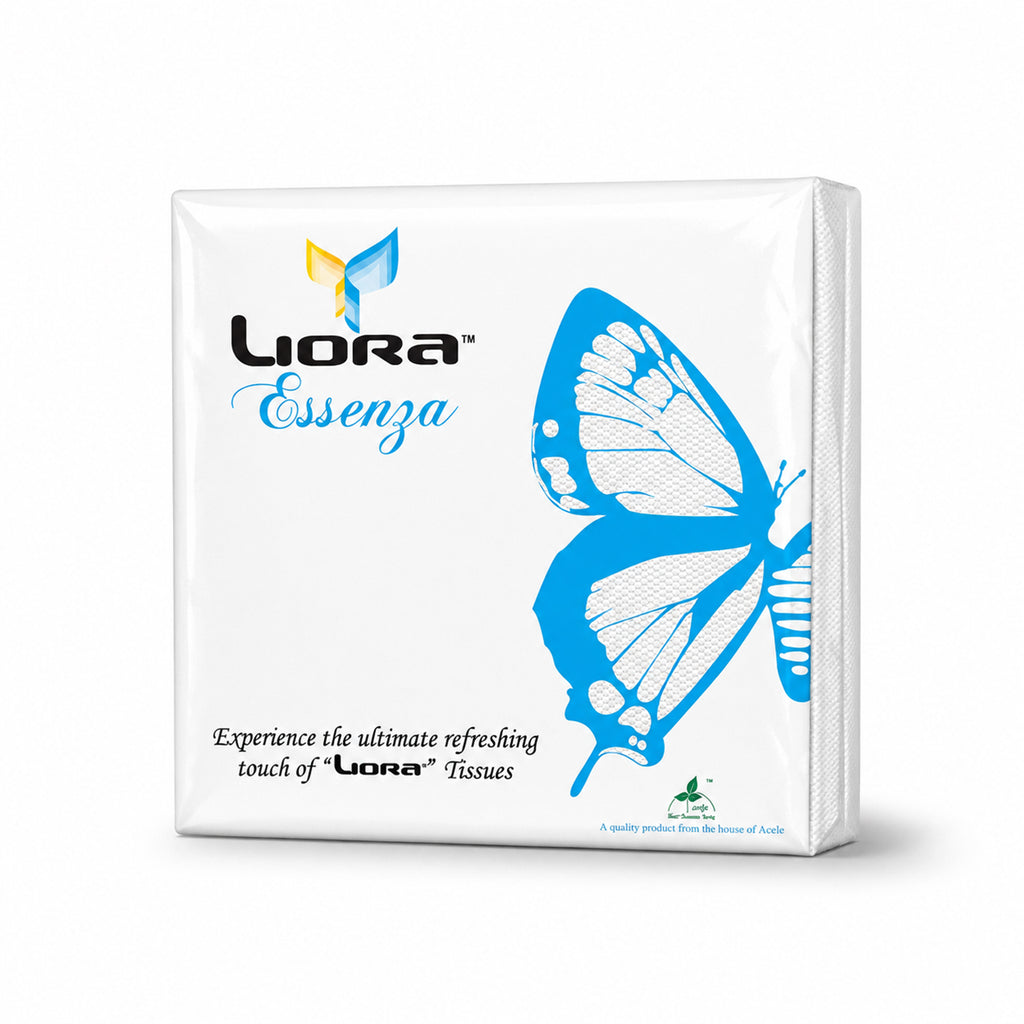 Liora 2 Ply Tissue Paper Napkins | 50 Pulls | 33 × 33 cm (Pack of 10)