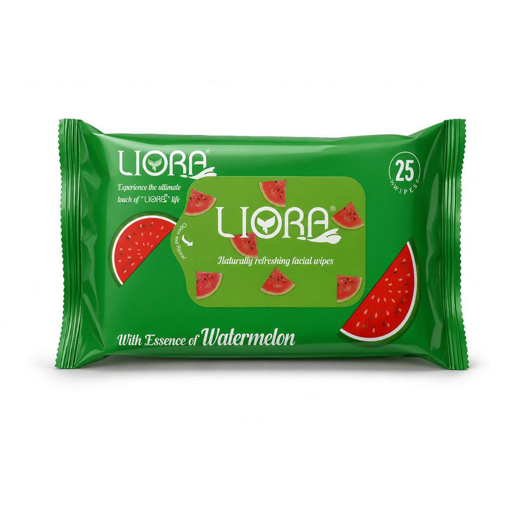 Liora Watermelon Wet Wipes | 25 Wipes Each (Pack of 2)