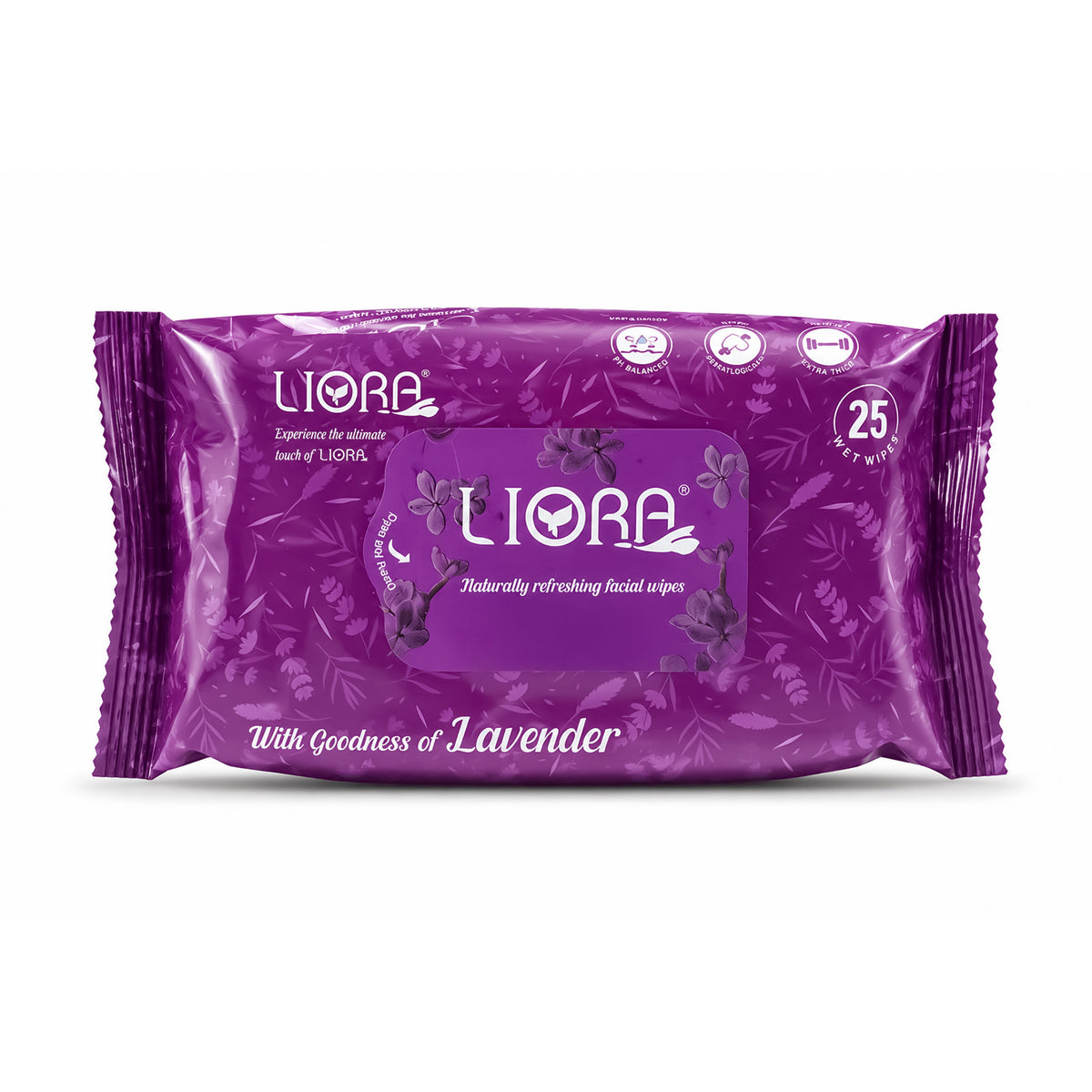 Liora Lavender Wet Wipes | 25 Wipes (Pack of 2)