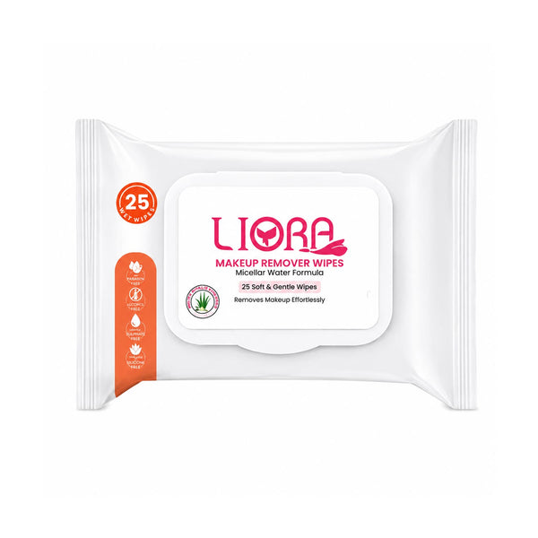 Liora Makeup Remover Wipes | 25 Wipes (Pack of 2)