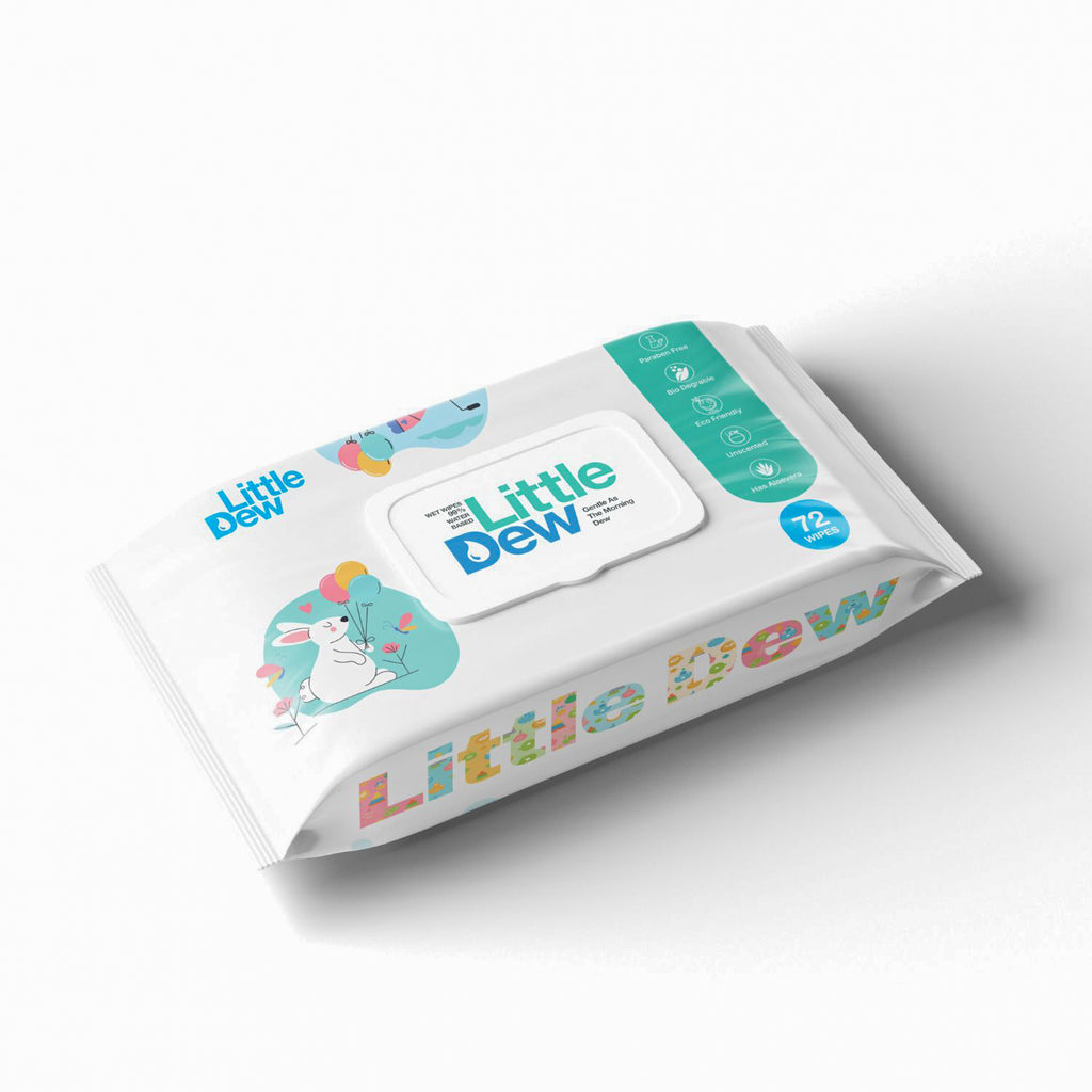 Little Dew 99% Pure Water Baby Wipes | 72 Wipes (Pack of 2)