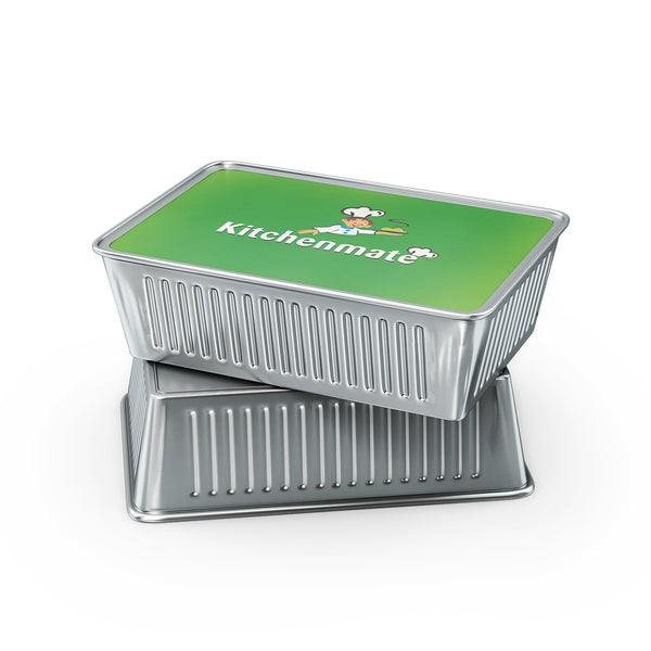 KitchenMate Aluminium Food Containers | 25 Pieces | 11 Microns (Pack of 2)