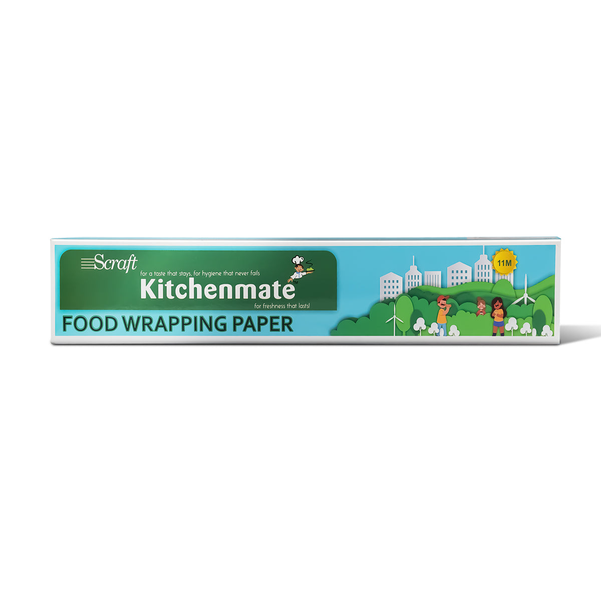 KitchenMate Food Wrapping Butter Paper Roll | 11 Metres | 11 Microns (Pack of 2)