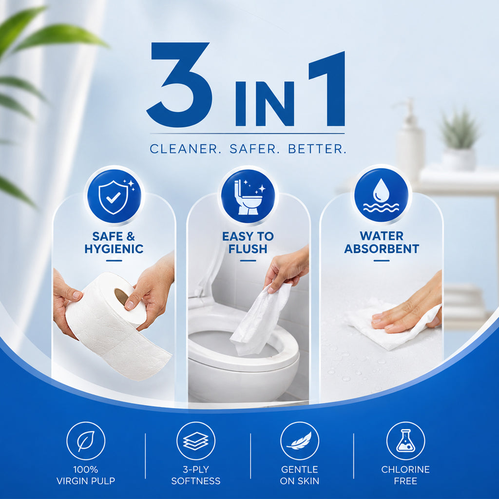 Liora 2 Ply Toilet Paper Roll | 185 Pulls × 6 Rolls | 1,110 Pulls (Pack of 2)