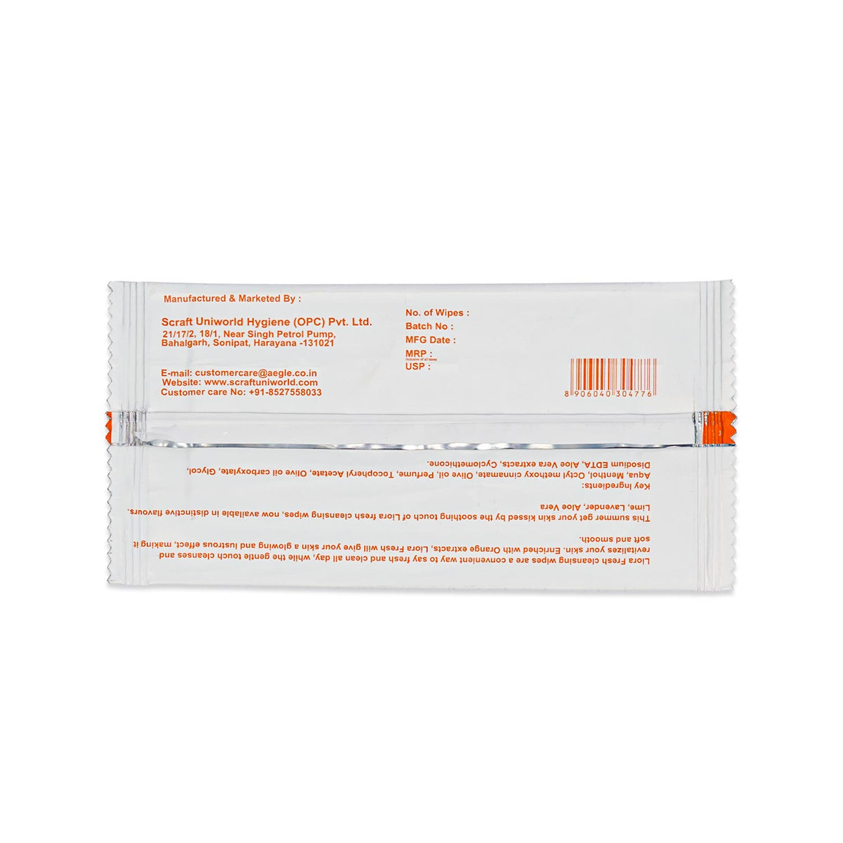 Liora Face Cleansing Single Wet Wipe (Pack of 50)
