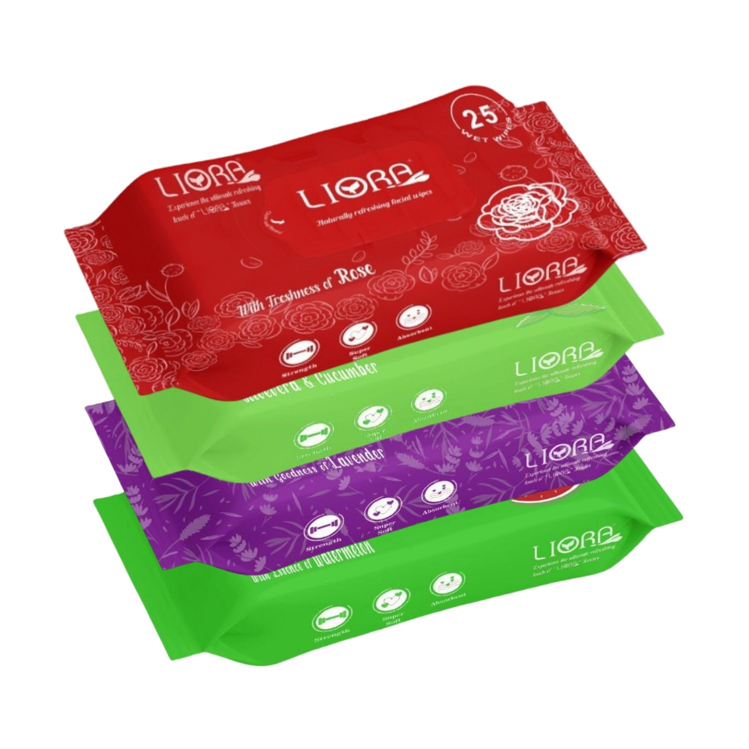 Wet Wipes | 25 Wipes Each, Pack of 4 (Total 100 Wipes)