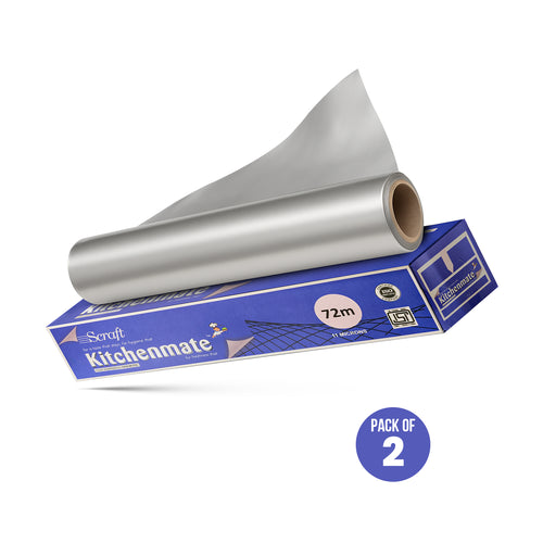 KitchenMate Aluminium Foil | 72 Metres | 11 Microns (Pack of 2)
