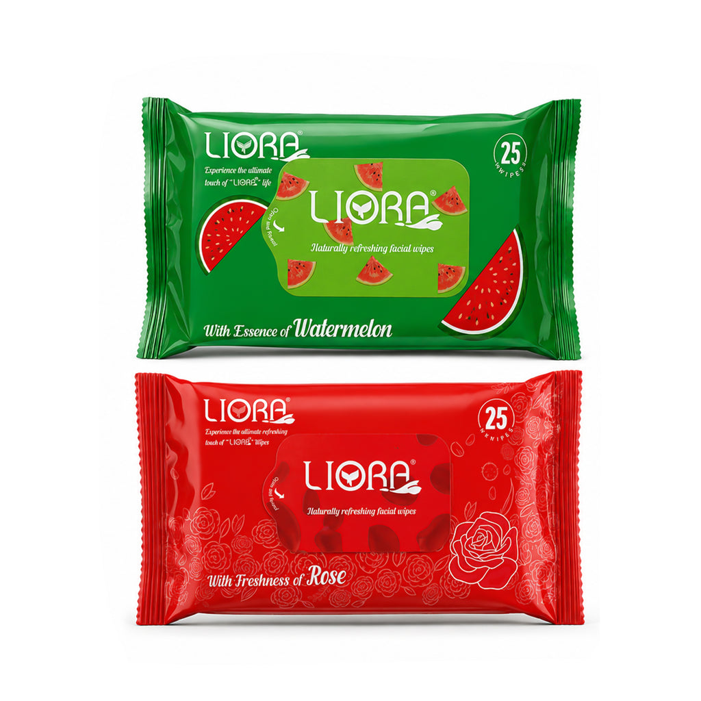Liora Wet Wipes | 25 Wipes x 4 Packs | 100 Wipes (Pack of 2)