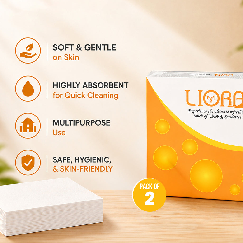 Liora 2 Ply Dinner Napkins | 50 Pulls | 40 × 40 cm (Pack of 2)