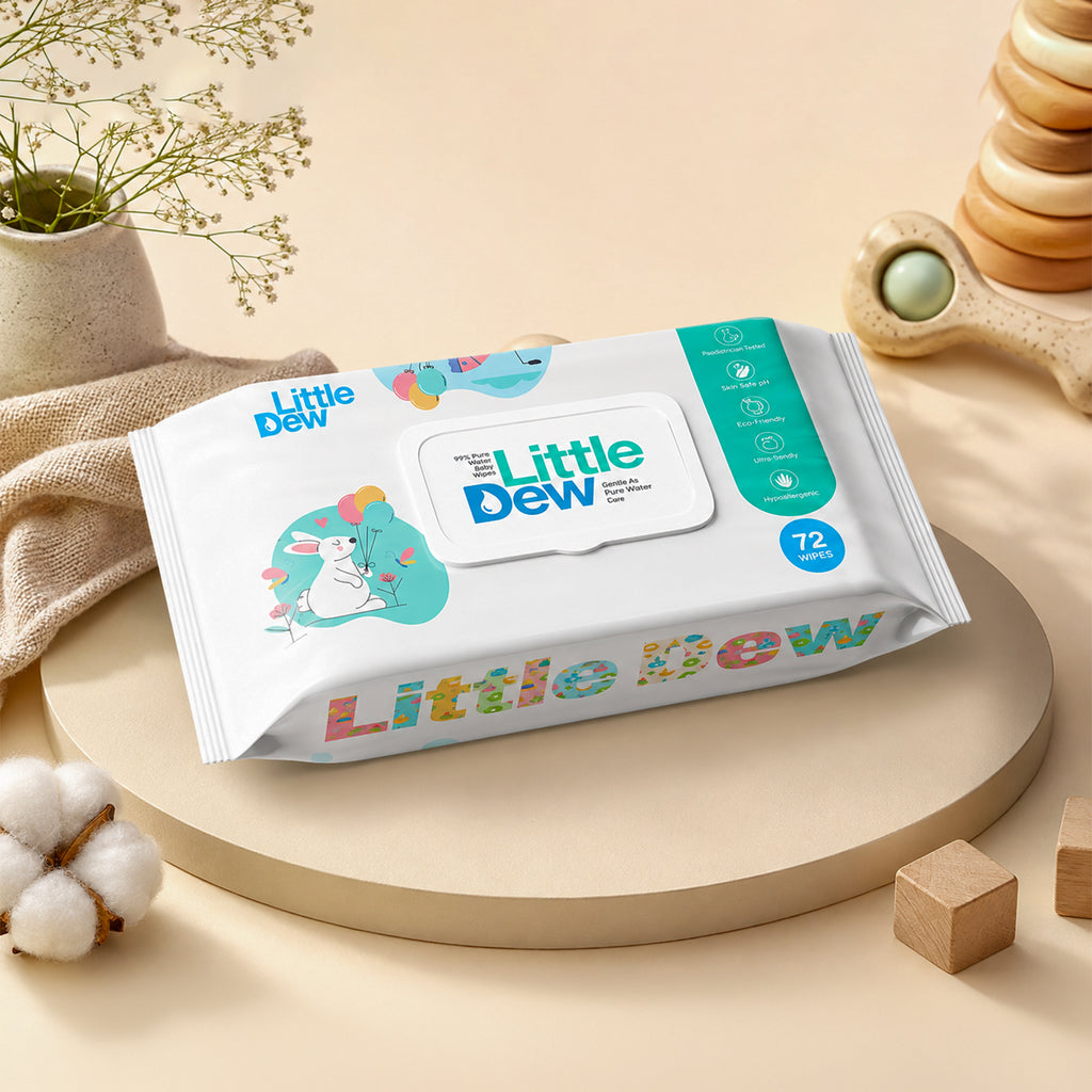 Little Dew 99% Pure Water Baby Wipes | 72 Wipes (Pack of 2)