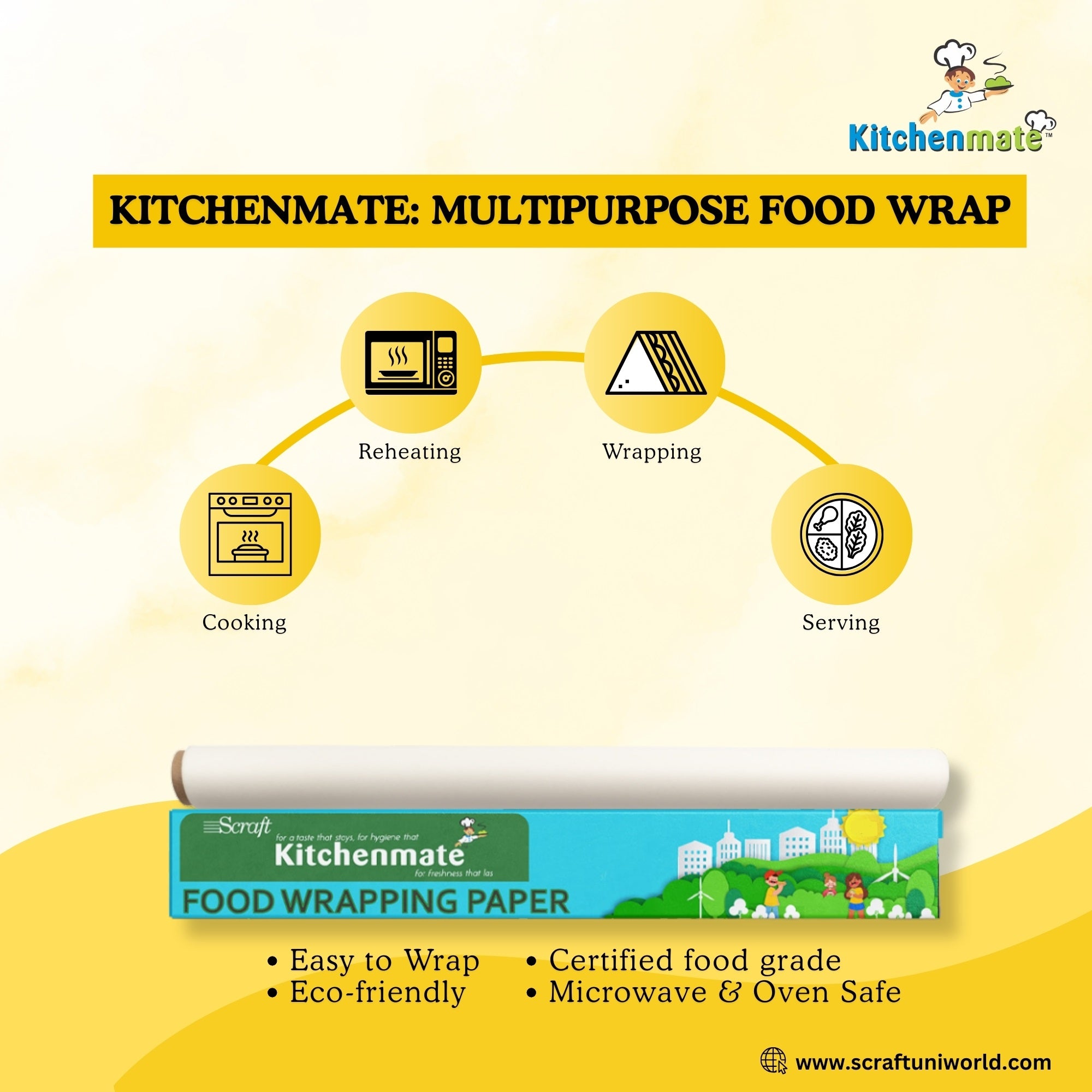 KitchenMate Food Wrapping Butter Paper Roll