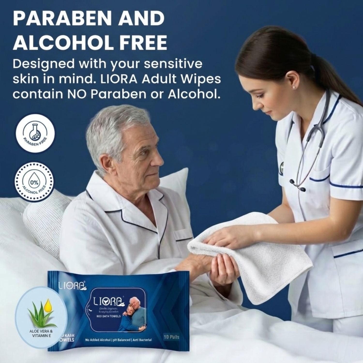 Liora Bed Bath Towel Wipes