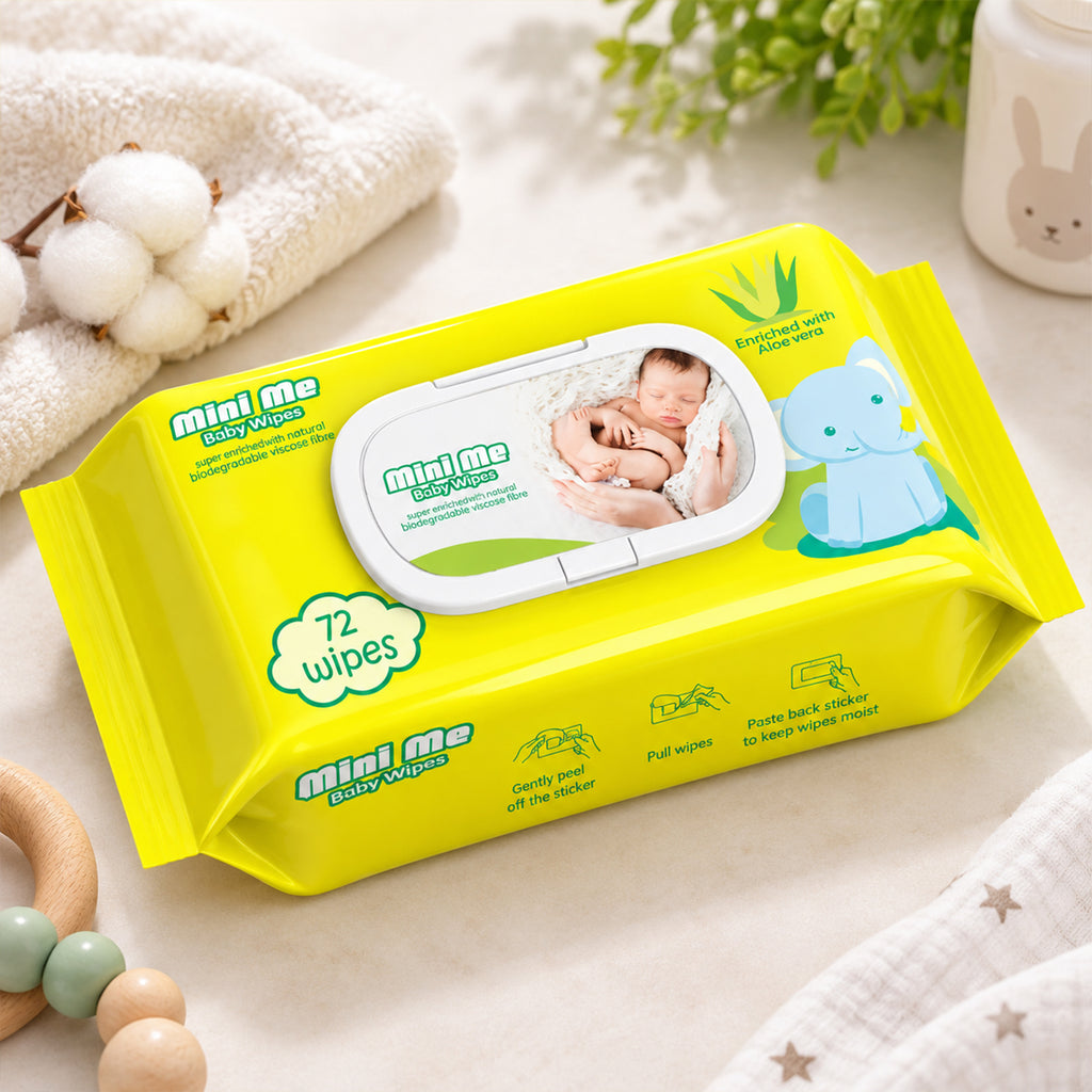 Mini Me Soft Cleansing Baby Wipes with Aloe Vera & Vitamin E | 72 Wipes (Pack of 2)