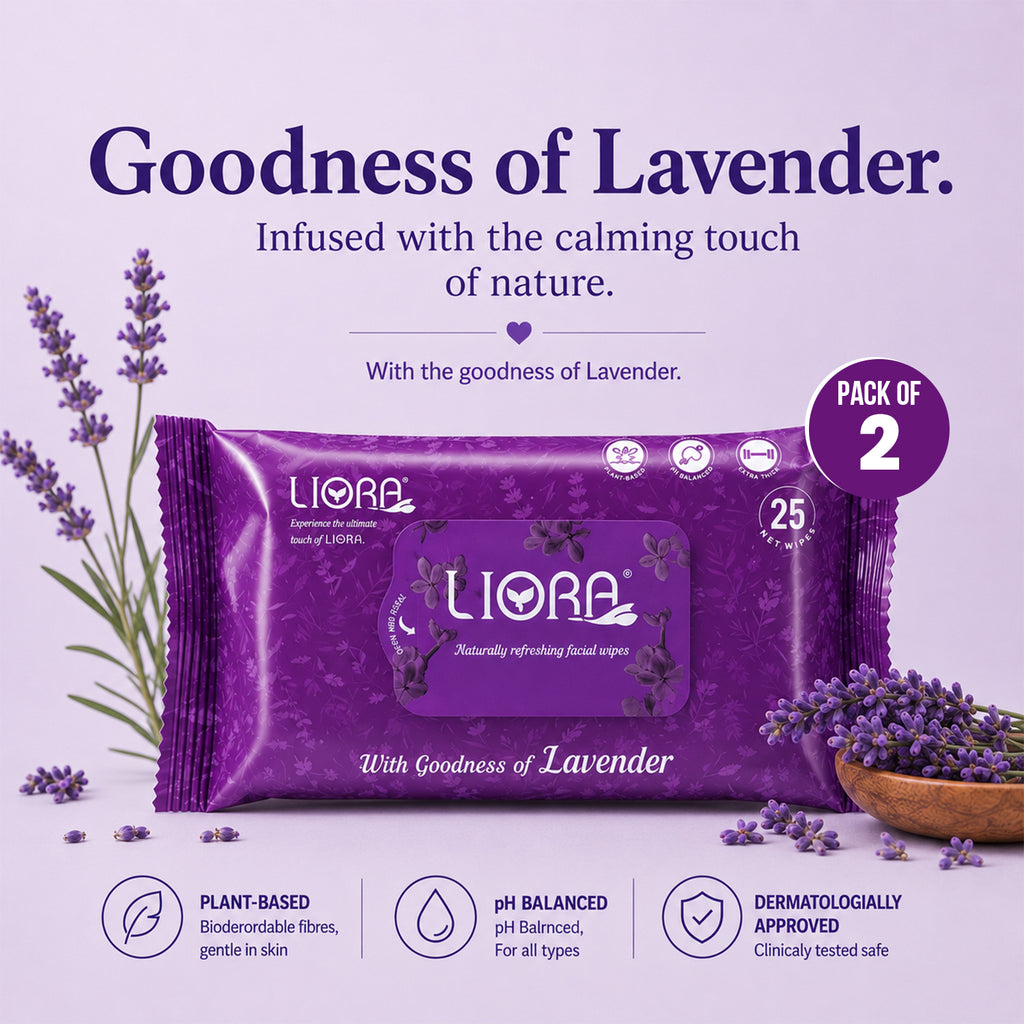 Liora Wet Wipes | 25 Wipes x 4 Packs | 100 Wipes (Pack of 2)