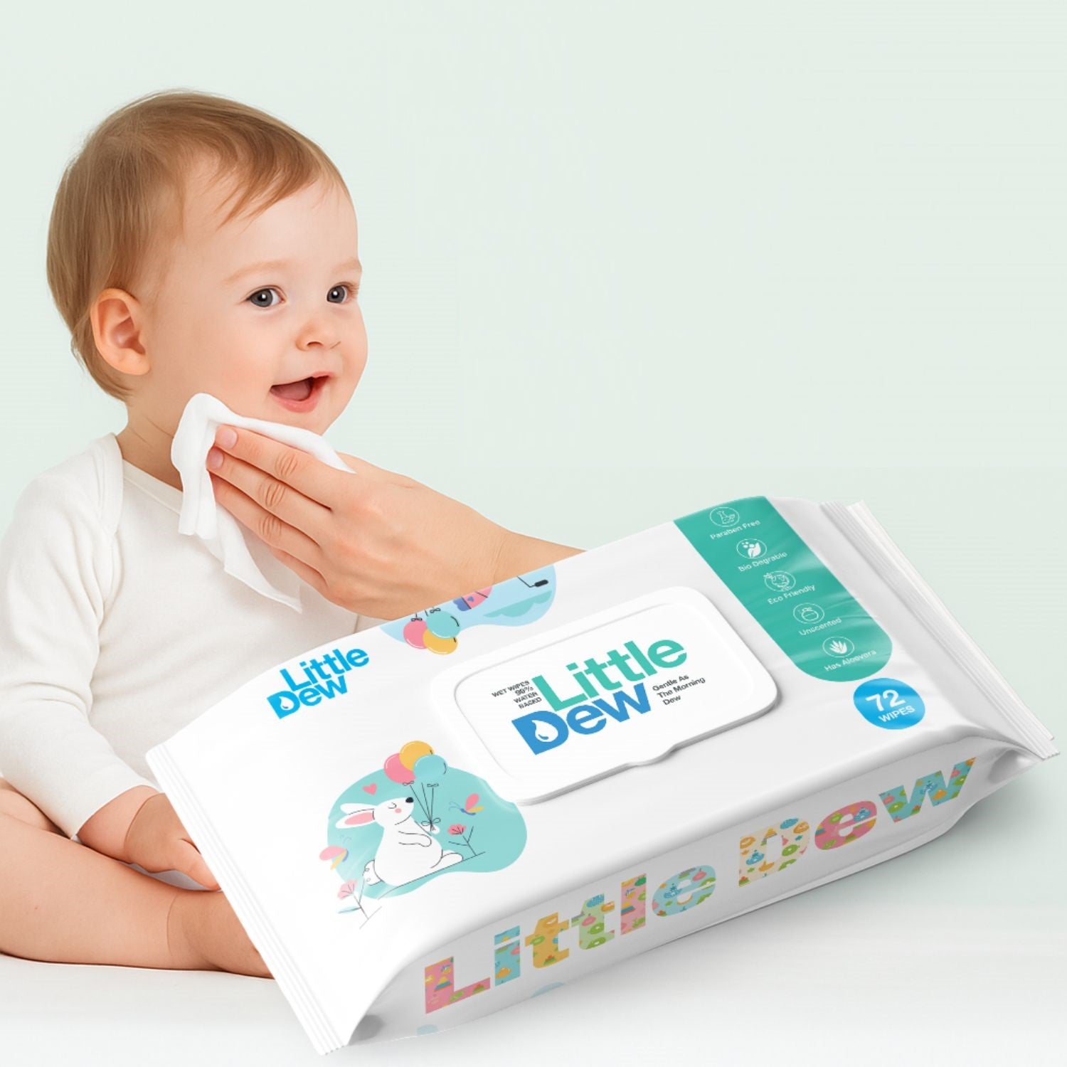 Little Dew 99% Pure Water Baby Wipes (72 Wipes)