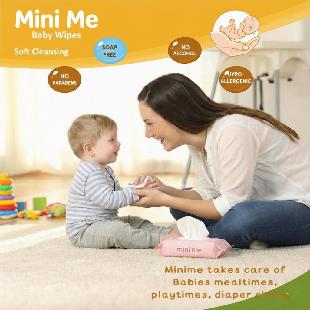 Mini Me Soft Cleansing Baby Wipes with Aloe Vera & Vitamin E (72 Wipes)