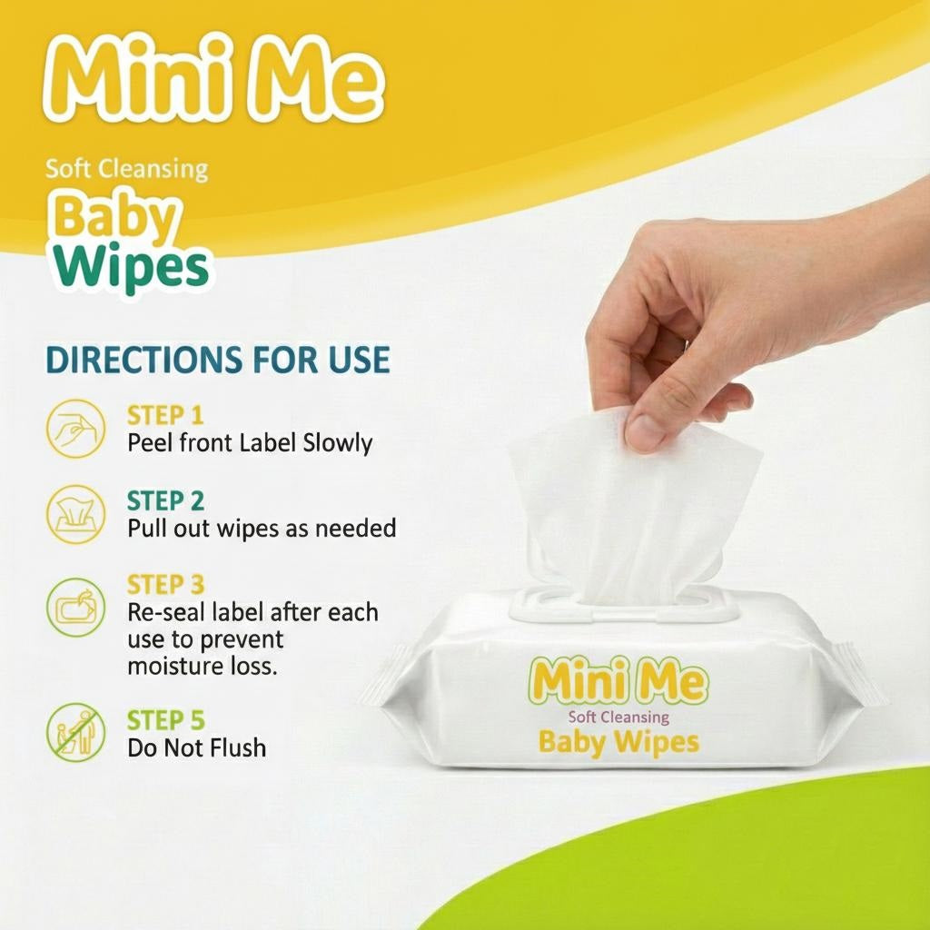 Mini Me Soft Cleansing Baby Wipes with Aloe Vera & Vitamin E (72 Wipes)